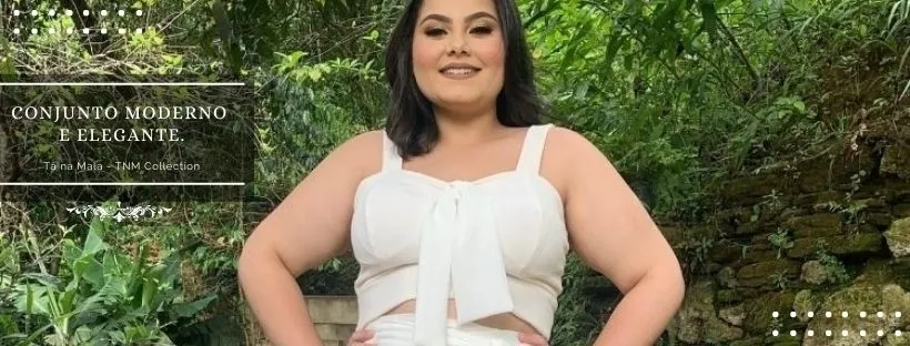 Conjunto Cropped Off White e Saia Envelope