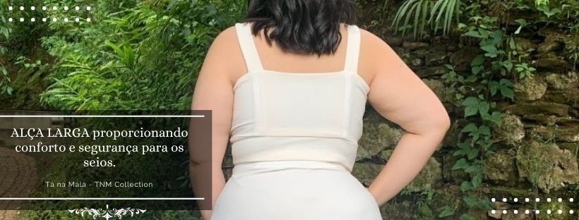 Conjunto Cropped Off White e Saia Envelope