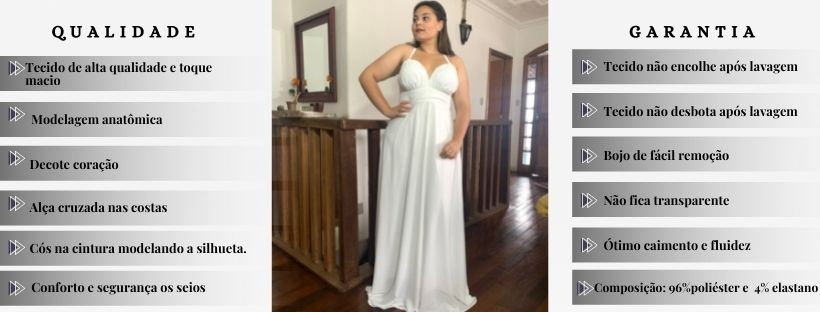 Vestido Longo de Noiva Mariane Branco